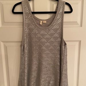 Silver Sweater Tank Tunic, Size XL
